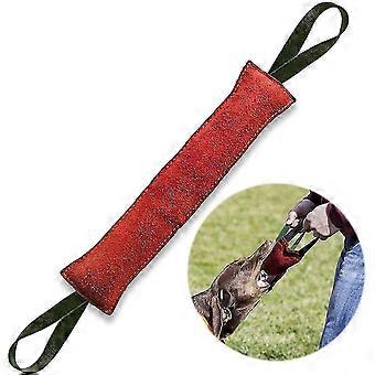 Hundedragleke, hundetreningspute med bittpute for mellomstore til store hunder, slitesterk, brannslangehundedragleke med to sterke håndtak