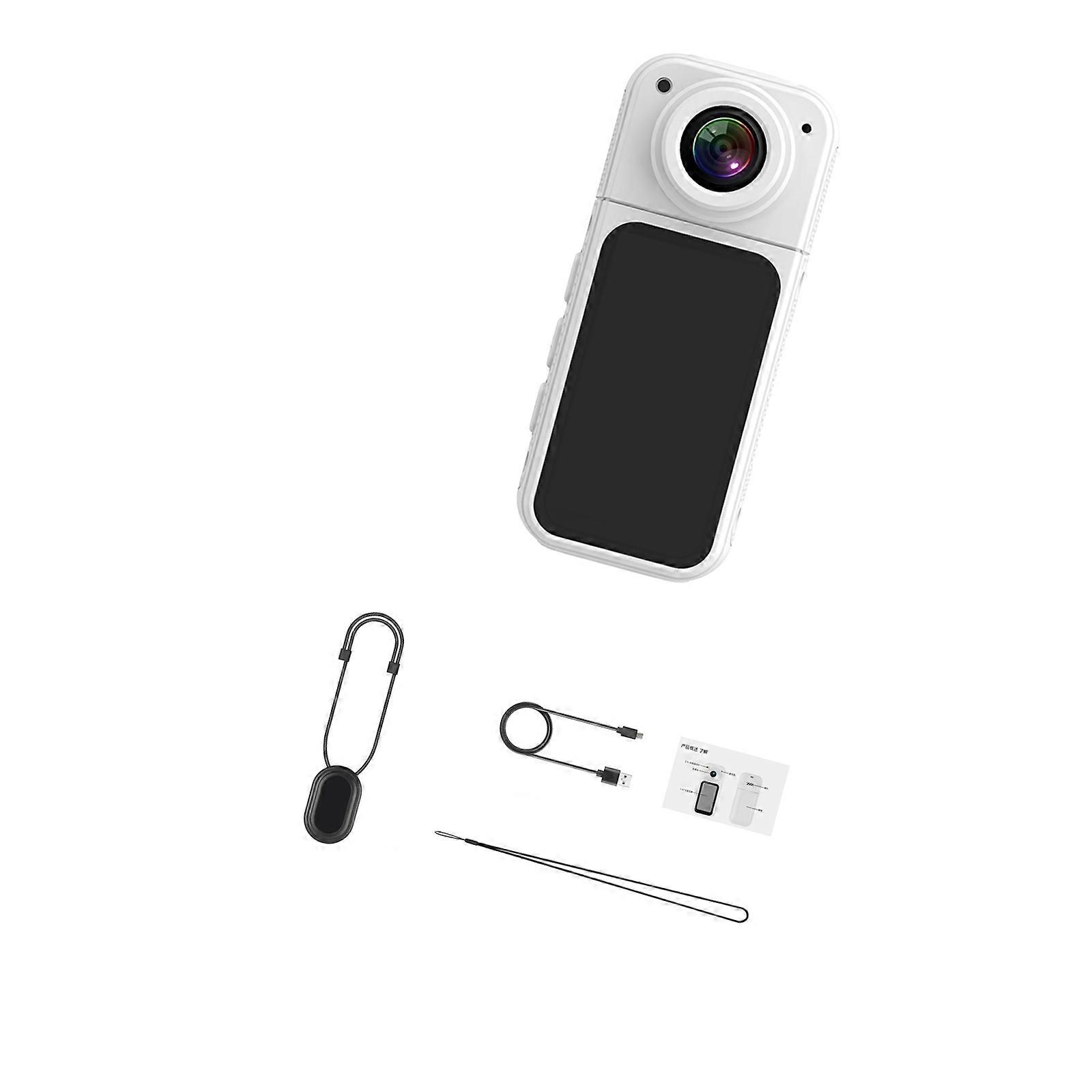 ミニチュアスポーツカメラボディカメラ一人称撮影に最適、ポケットVlogging、ポータブルビデオカメラ、カメラ、ホワイト