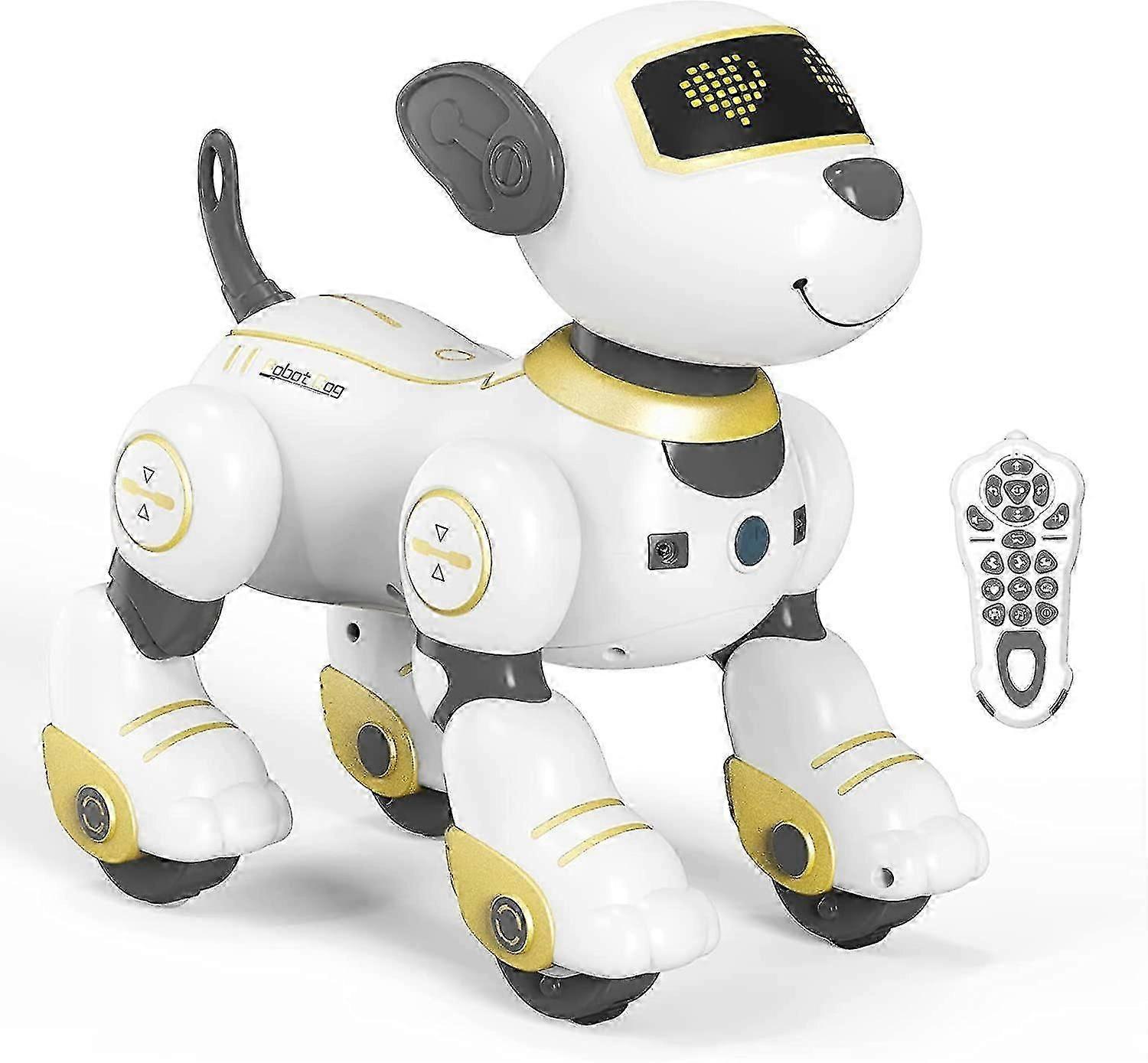 Remote Control Robot Dog Toy For Kids, Sonomo Programmable Robotic Puppy, Smart Interactive Stunt Robot Dog Toy For Kids 3-8 Year Gift (a.gold)