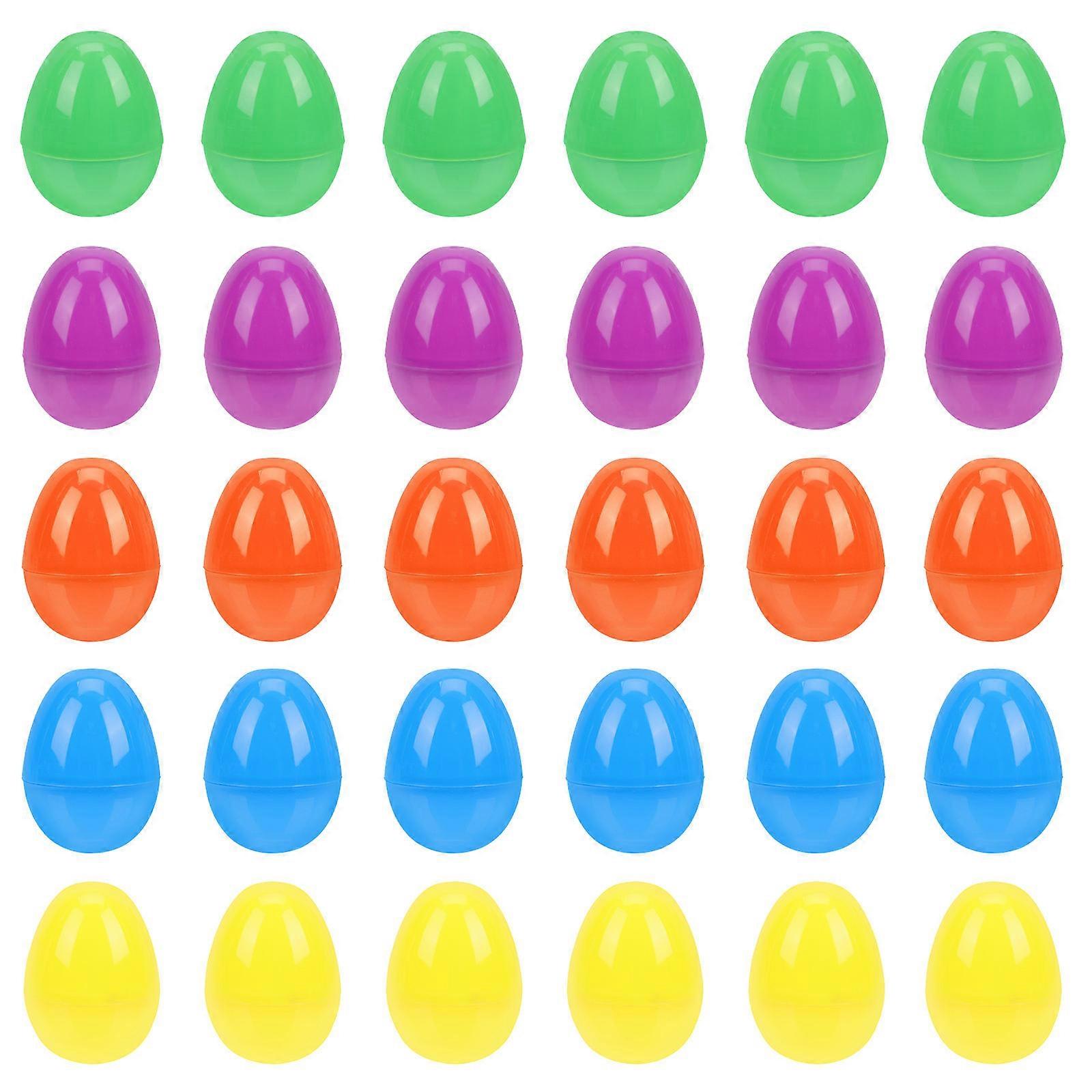 White Plastic Eggs For Decorating Hanging Plastic Eggs Assorted Color 6 8x5cm Game Egg 40Pcs