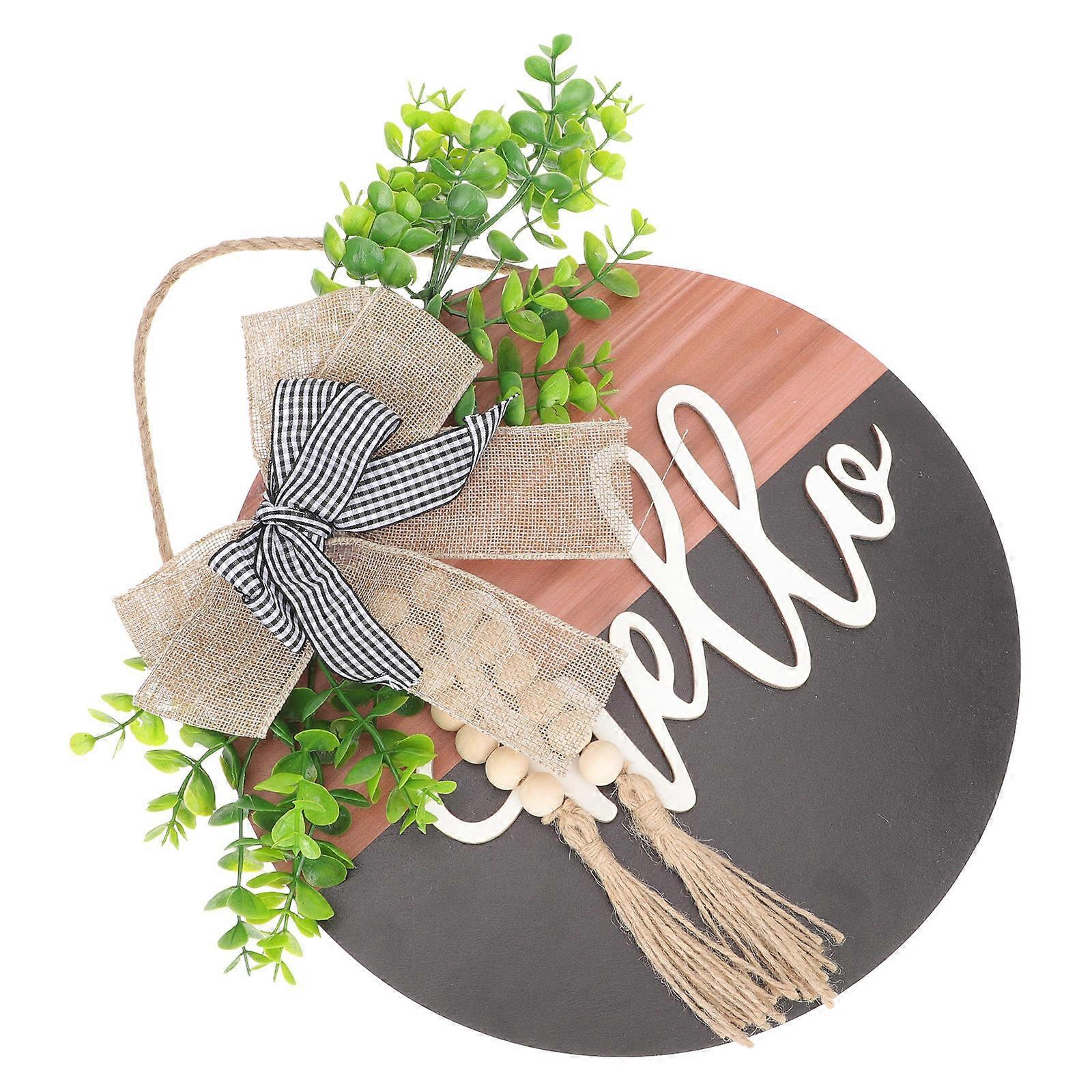 Door Signs For Home Wooden Hello Front Door Sign Business Place Decoration 1Set