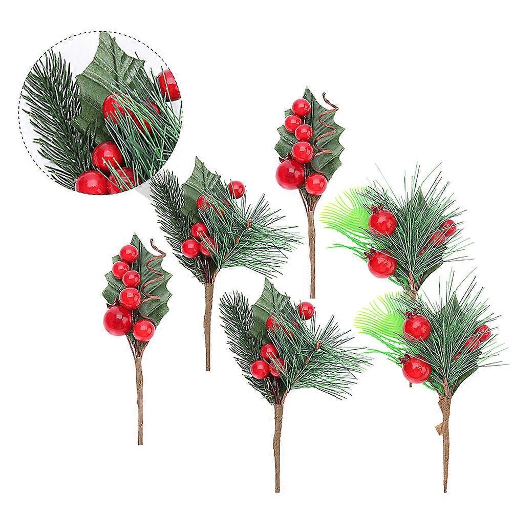 9 Pcs Lifelike Red Berry Bouquets with Green Leaves – Realistic Artificial Berry Branches for Christmas DIY Crafts, Photo Props & Home Decoration