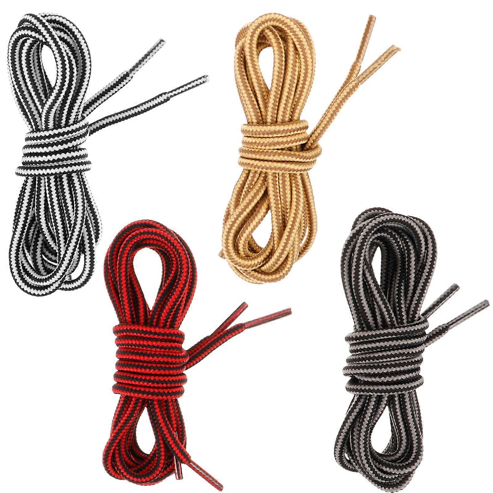 Cadarços de Bota para Mulheres Versáteis Preto Vermelho Cadarço Corda Roupa Combinando 4 Pares