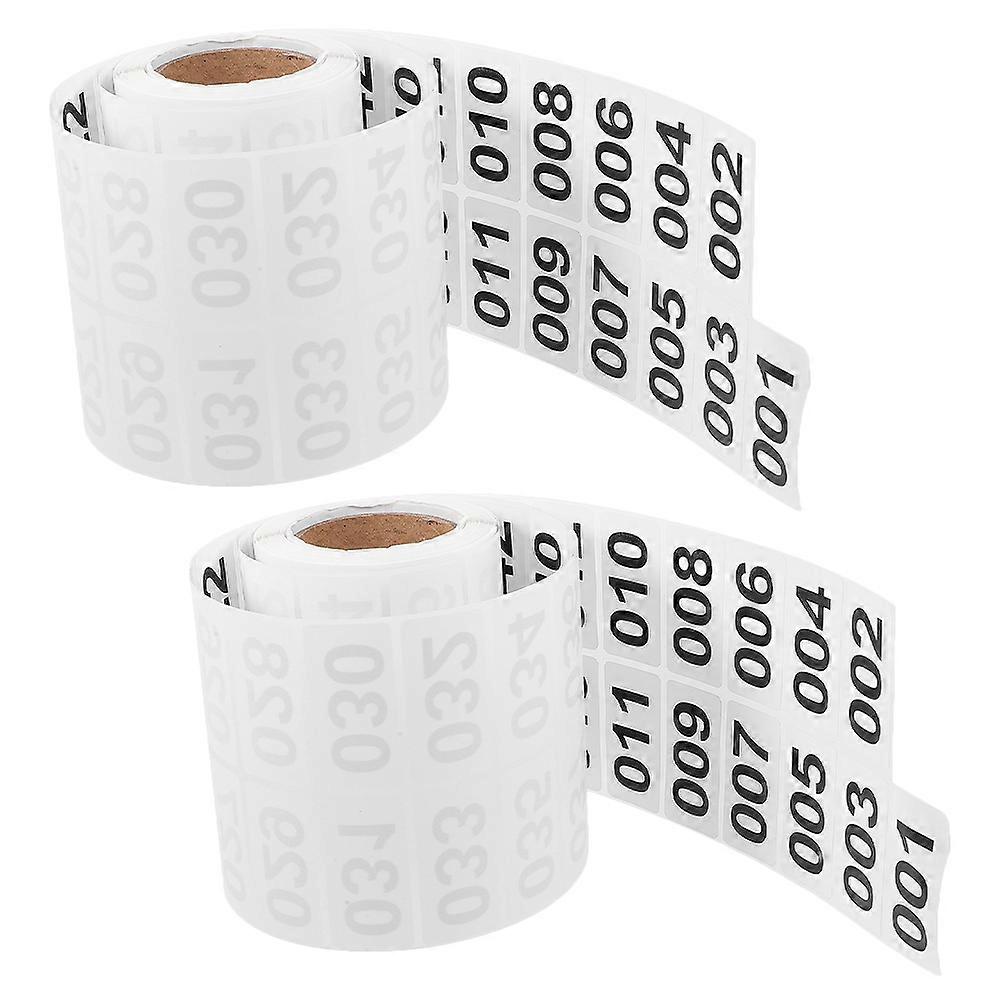 2 Rolls Consecutive Numbered Adhesive Inventory Labels for Warehouse Organization and Efficient Tracking