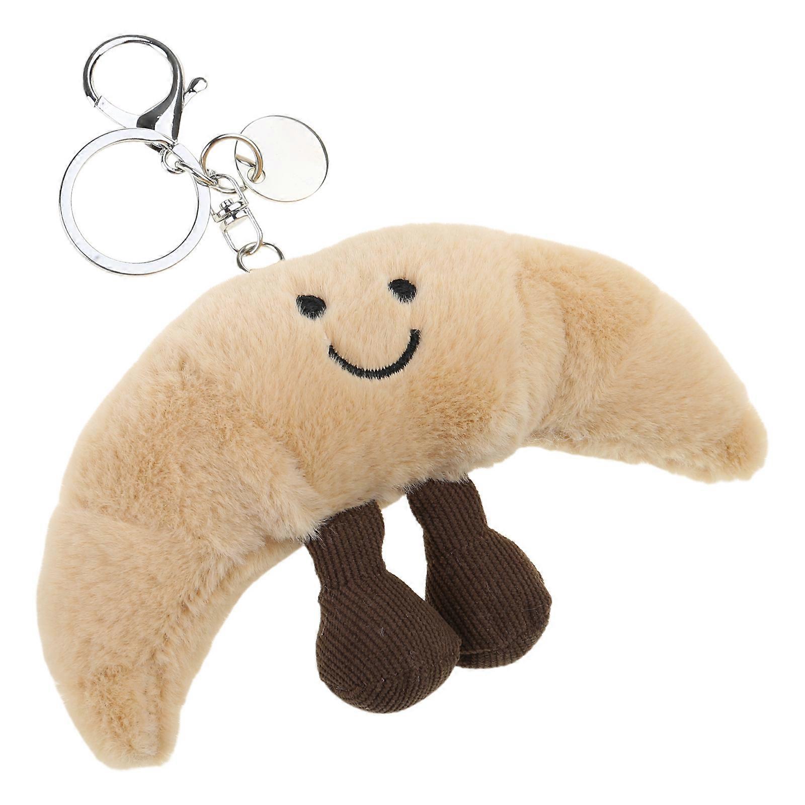 Unique Handmade Bag Pendant Keychain Charm Bread Shape Bag Ornament PP Cotton Texture for Office and School Decors Multicolor