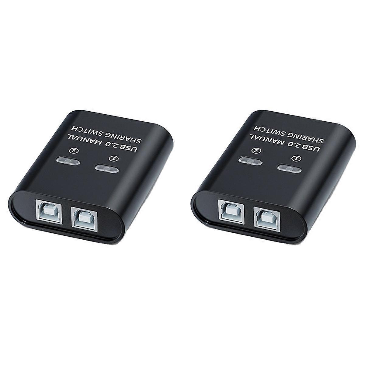 2X USB Switch 2 Port Manual USB HUB Two Computers Share U Disk Printer Device Two in One Out USB2.0