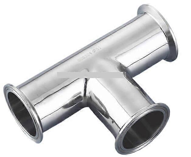2' 51mm Tri Clamp 3 Way Tee, Stainless Steel 304 Ferrule Tee Connector Pipe Fitting Tri Clamp