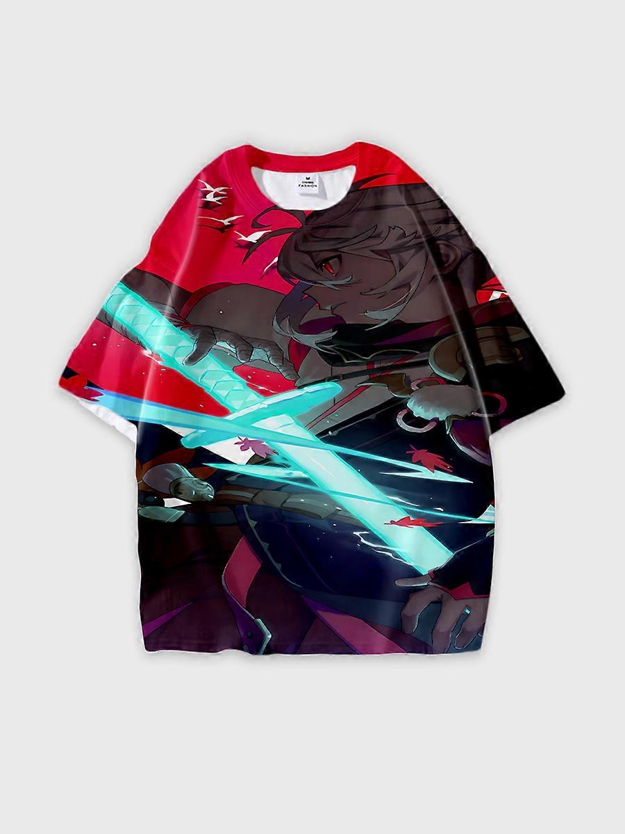 T-shirt round neck Role Pattern loose short sleeve C1195