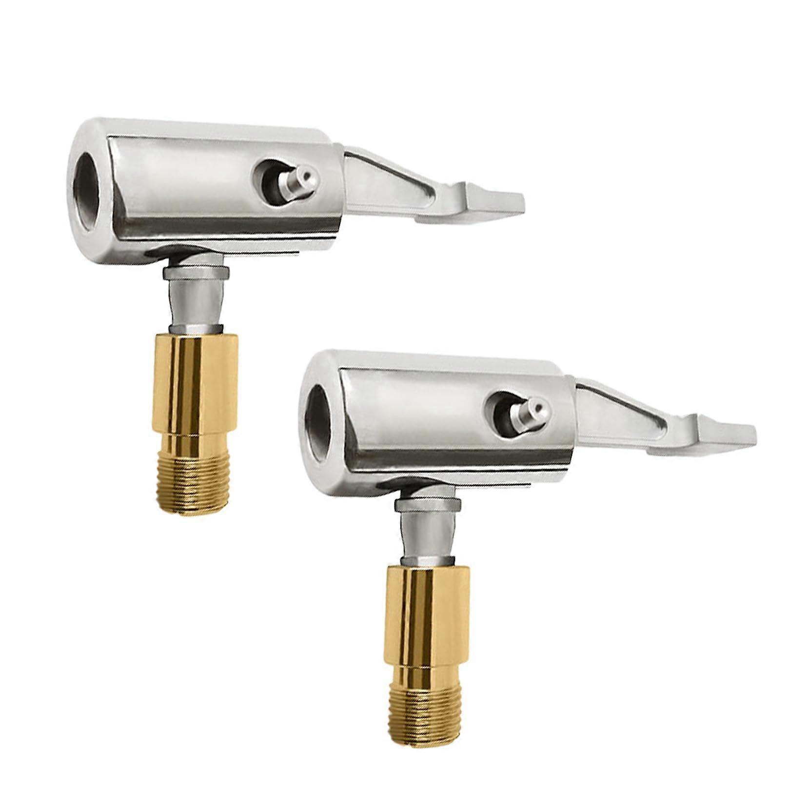 Car Air Pump Adapter Pack Of 2, Schrader Valve Adapter, Bicycle Valve To Car Valve Adapter, Gold
