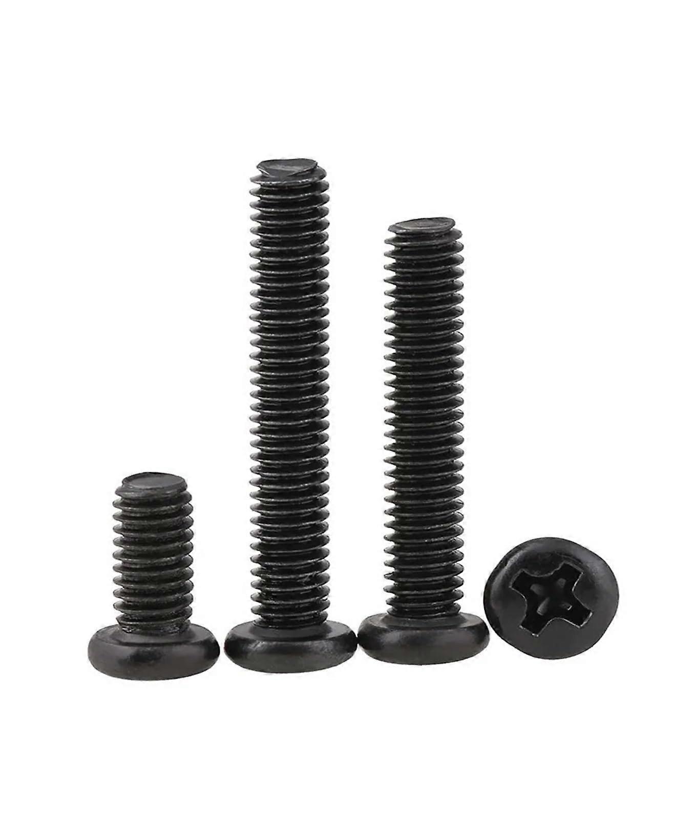 M2 M2.5 M3 M3.5 M4 M5 Round Head Cross Screws Black 6mm Size Pack of 5 M3 Screws for Various Applications