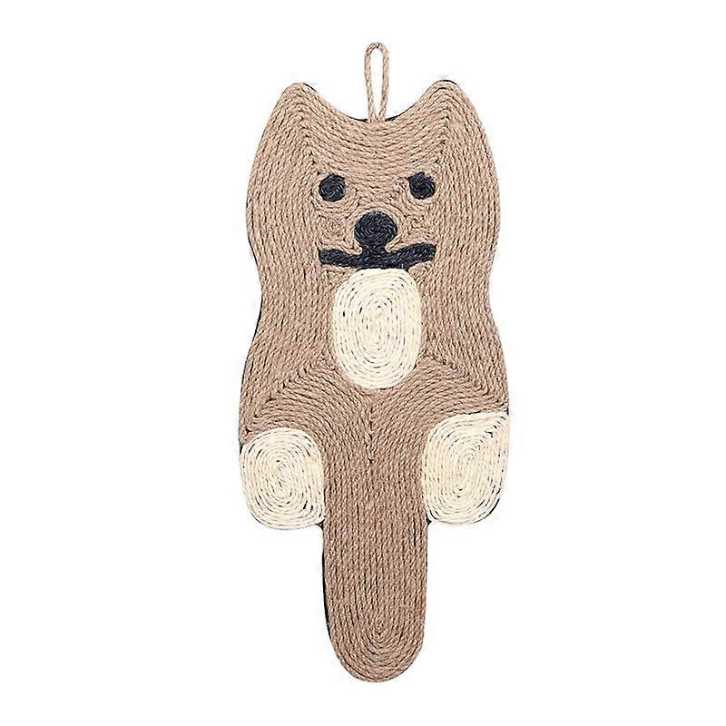 Sisal Scratching Mat Cat with Cactus Mouse Cat Shape Options, WallMounted Scratching Pad with NonSlip Bottom, Claw Care Rug for Indoor Cats (Cat)