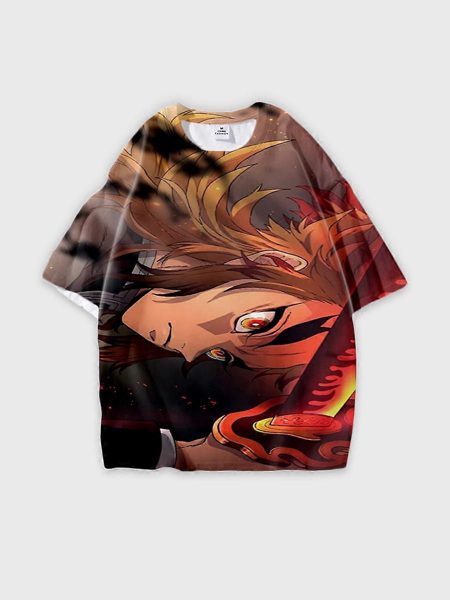 T-shirt round neck Character Pattern loose short sleeve P392