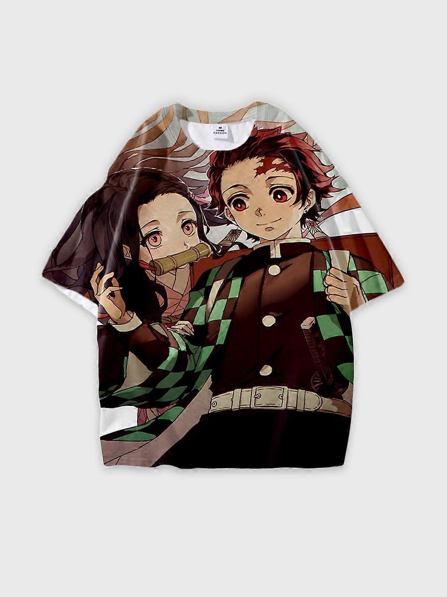 T-shirt round neck Character Pattern loose short sleeve P798