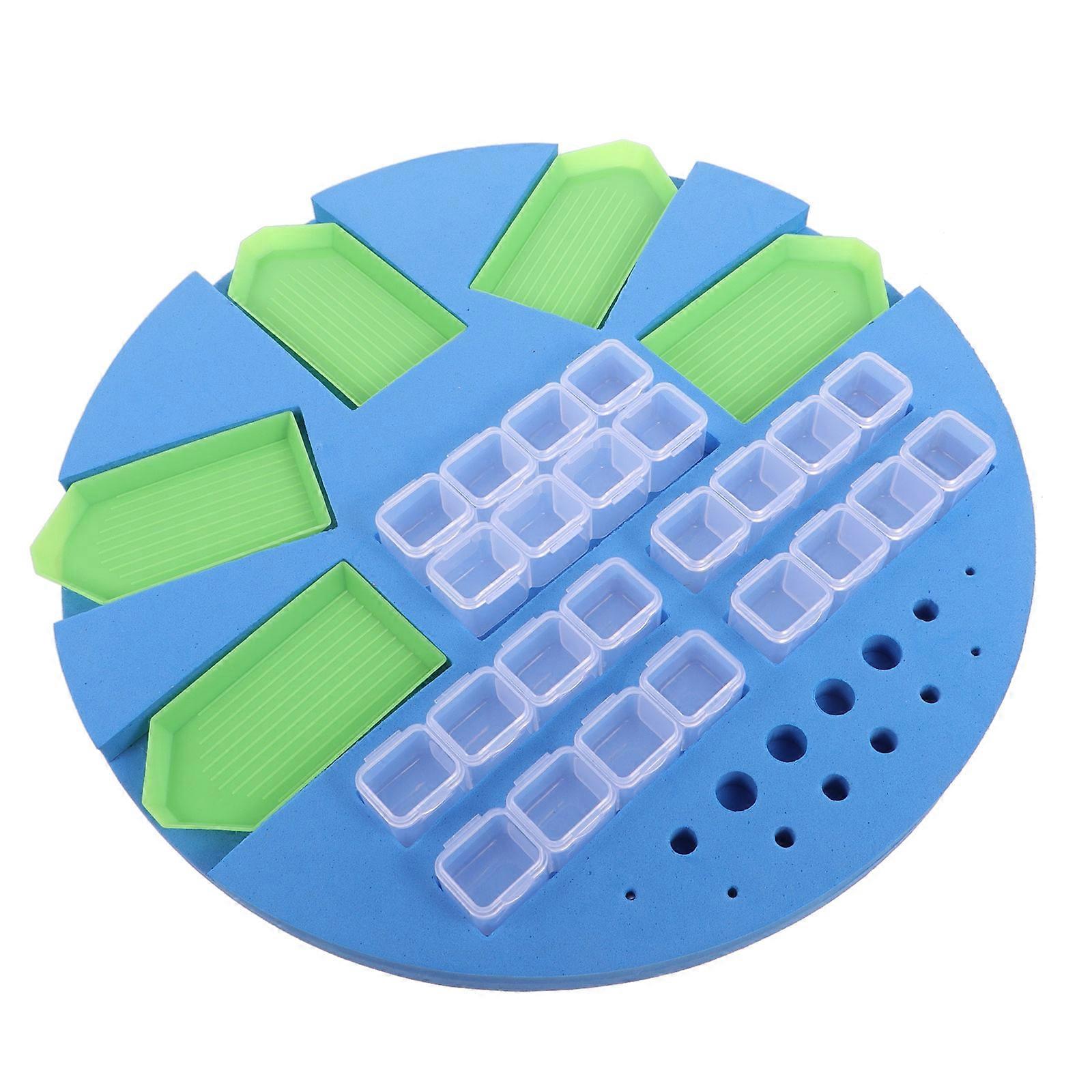 Sponge Point Drill Plate 1 Set Bead Storage Box Square Art Projects 30.50X30.50X2.00cm Time-Saving For Painting