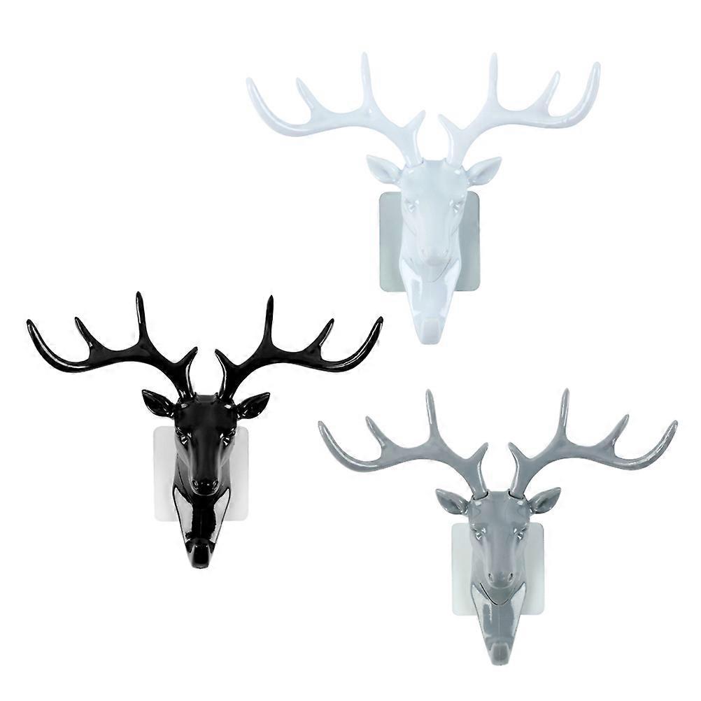 Decorative Wall Hook 3 Pcs Solid Deer Shape Hangers For Bedroom Decor Utilizing Minimal Space