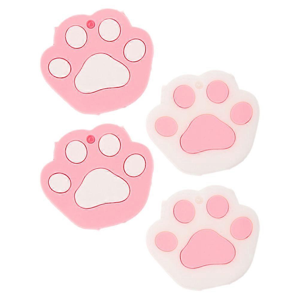4pcs Cat Claw Shaped Key Covers Silicone Key Caps Keychain Pendants Keys Caps Protector