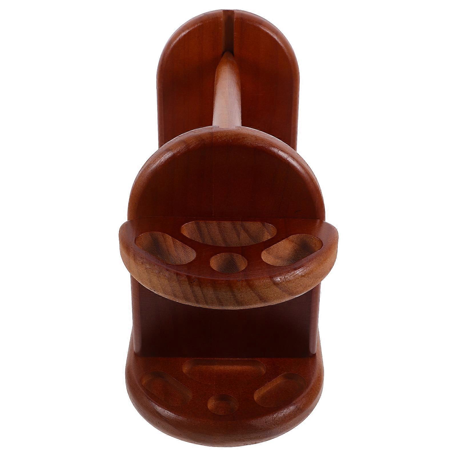 Wooden Spool Holder for Home Use Durable Brown Thread Stand Sturdy Wood Material 6.5 Inches High