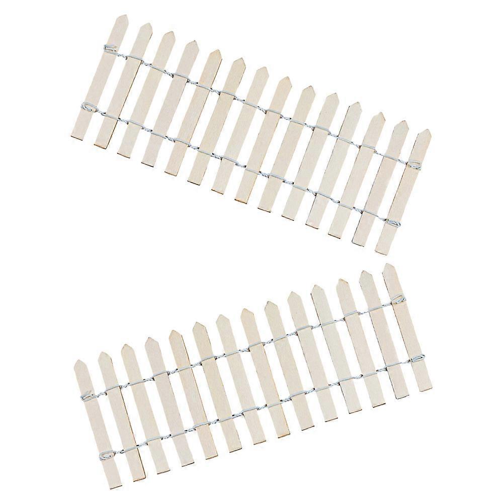 Wooden Fence for Decor Khaki Color Durable Material Versatile Applications for DIY Crafts 2PCS