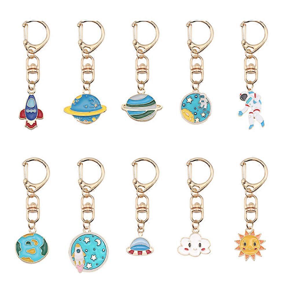 Sky-blue Alloy Keychains with Creative Design for Hanging Keys Durable Craft Ornaments 5Pcs