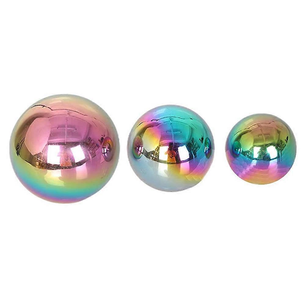 Durable Stainless Steel Mirror Balls with Hollow Design for Decor 3pcs Garden Globe