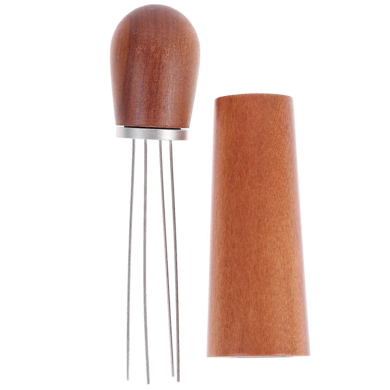 Wood Handle Coffee Needle Stirrer for Home Use with Stand Set of 1 Made of Composite Material Light