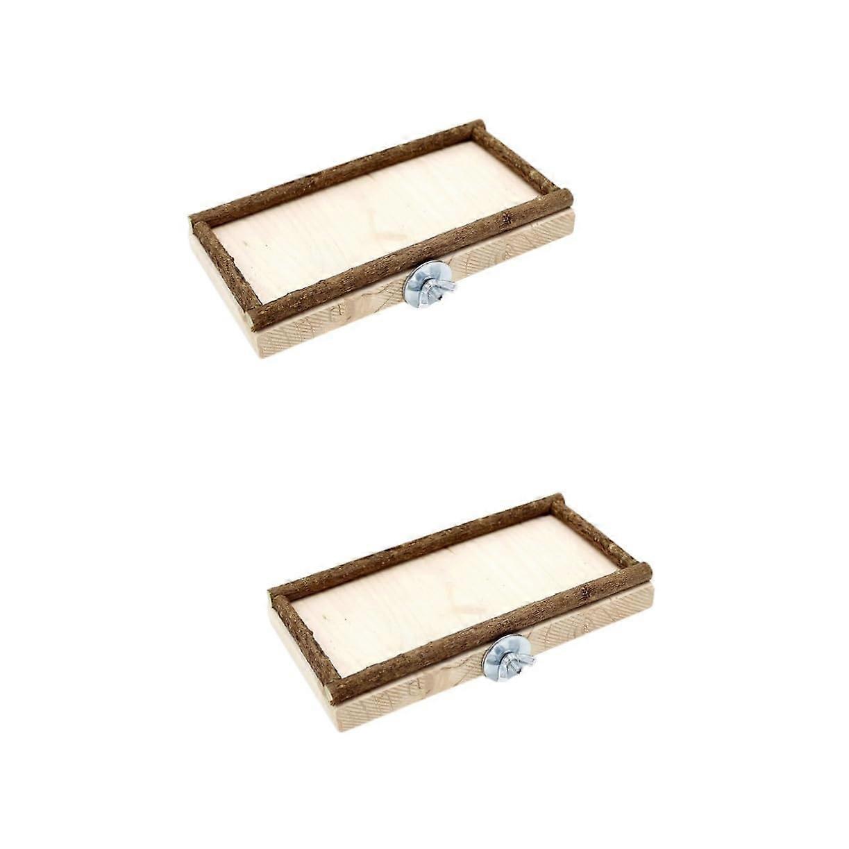 2-Pcs Jump Platform For Parrots, Parrot Cage Accessory, Bird Toy, Office Bird Toy, Eagle-Decorated Feeder Board
