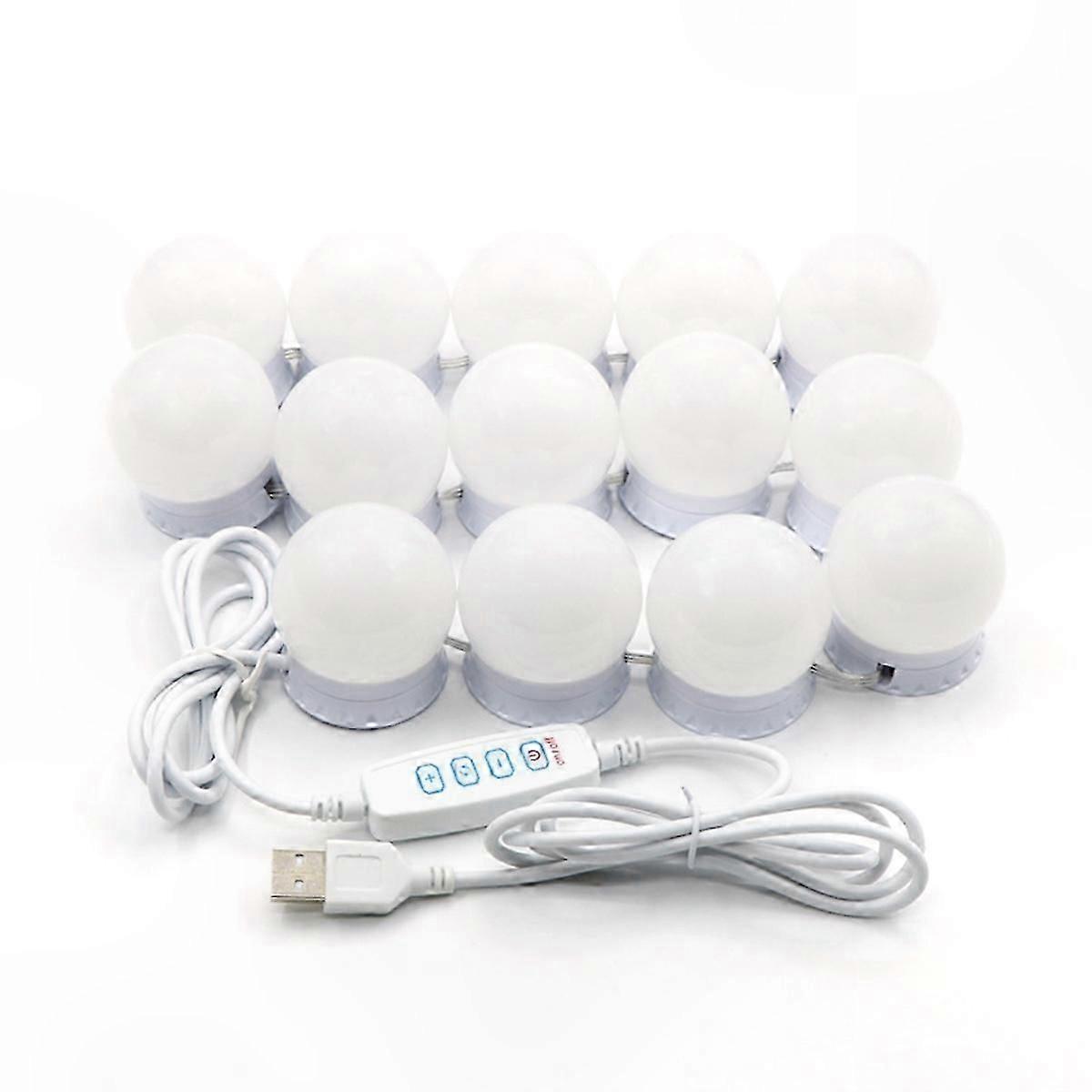 LED Vanity Mirror with 14 Bulbs and 10-Level Brightness Adjustment