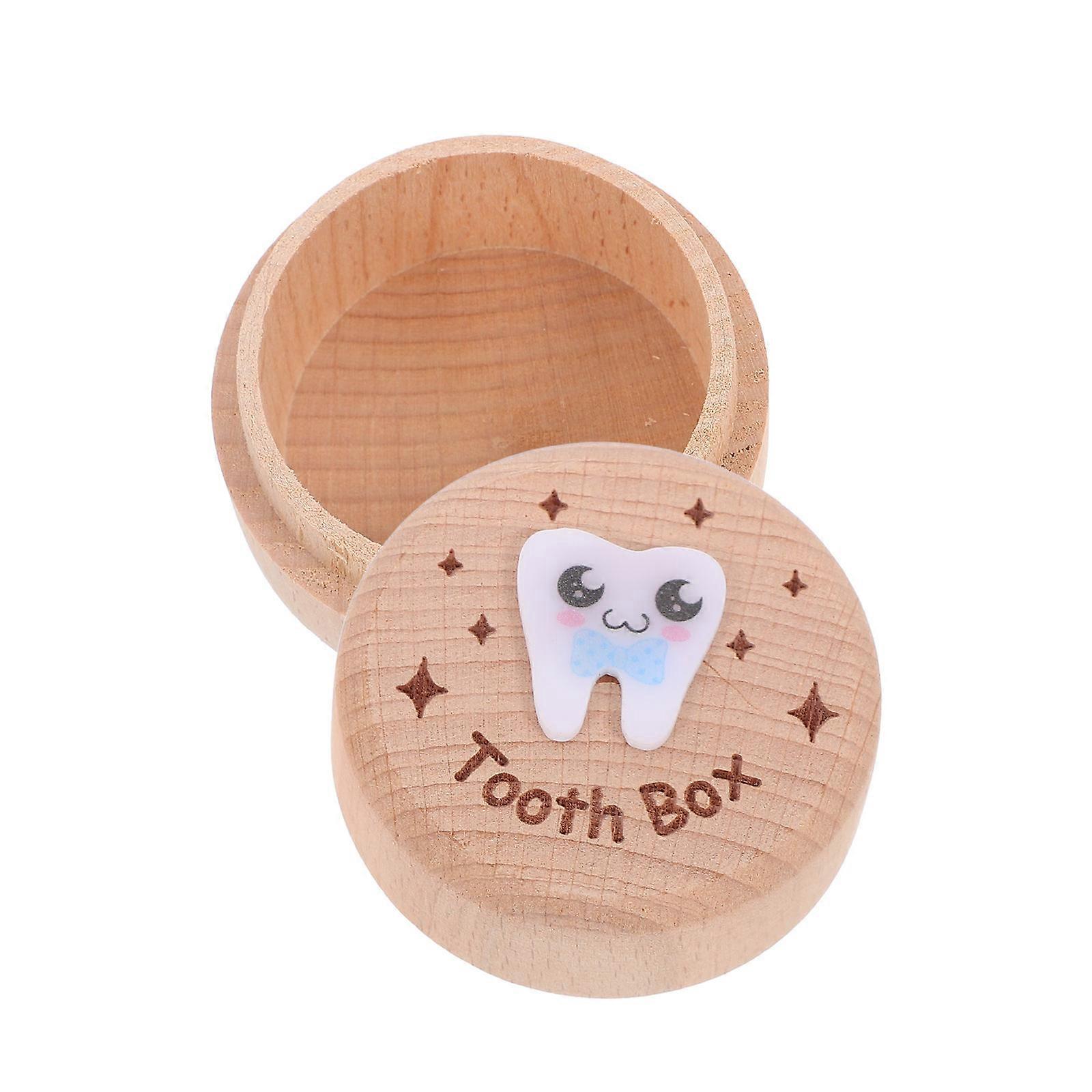 Wooden Teeth Holder with Independent Compartments for Tooth and Hair Keepsake – Portable Organizer Box with Scratch Resistant Lid and Modern