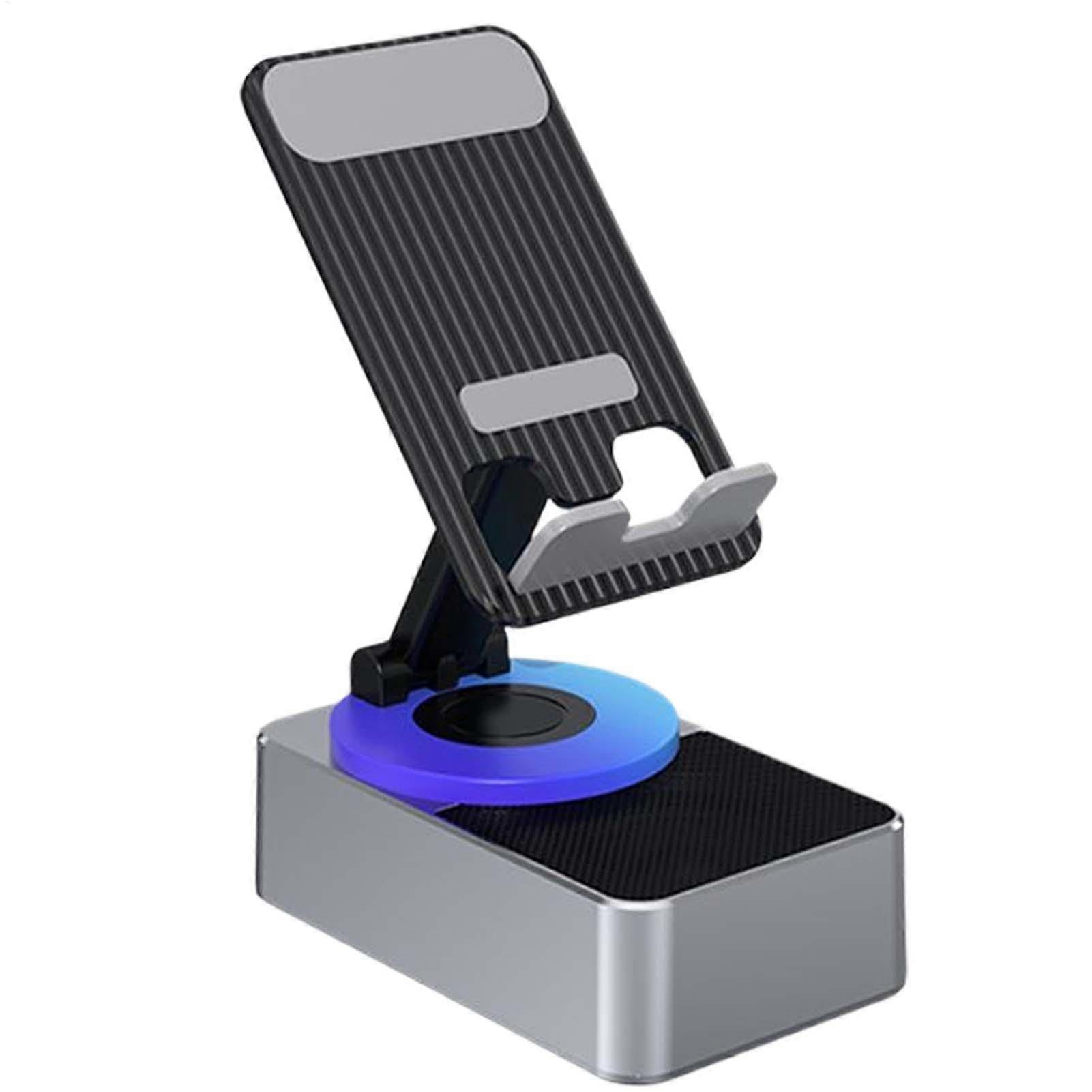 Rechargeable Wireless Speakers Portable Induction Mobile Phone Stand Speaker for Smartphones and Tablets Silver Non-Slip Design