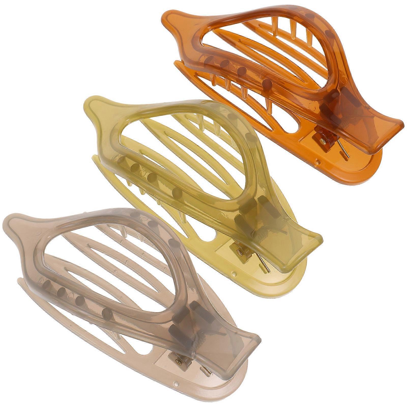 Here's a polished and professional product description based on your input:
**3pcs French Hair Clips Elegant Curved Acrylic Claw Clips for