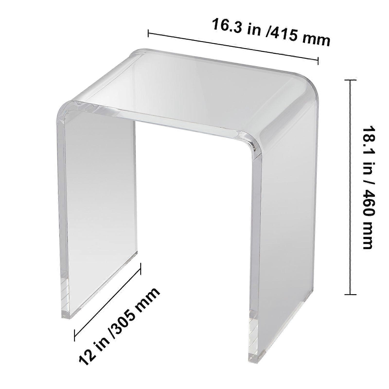 Akryl endebord, C-formet Lucite sidebord, klart akryl sidebord for drikke, mat, snack brukt i stue, soverom og studie
