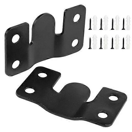 1 Pair Wall Mounting Bracket Picture Hanger Rustproof Corrosion Resistant 10kg Load-capacity Easy to Install Black Flush Mount Brackets