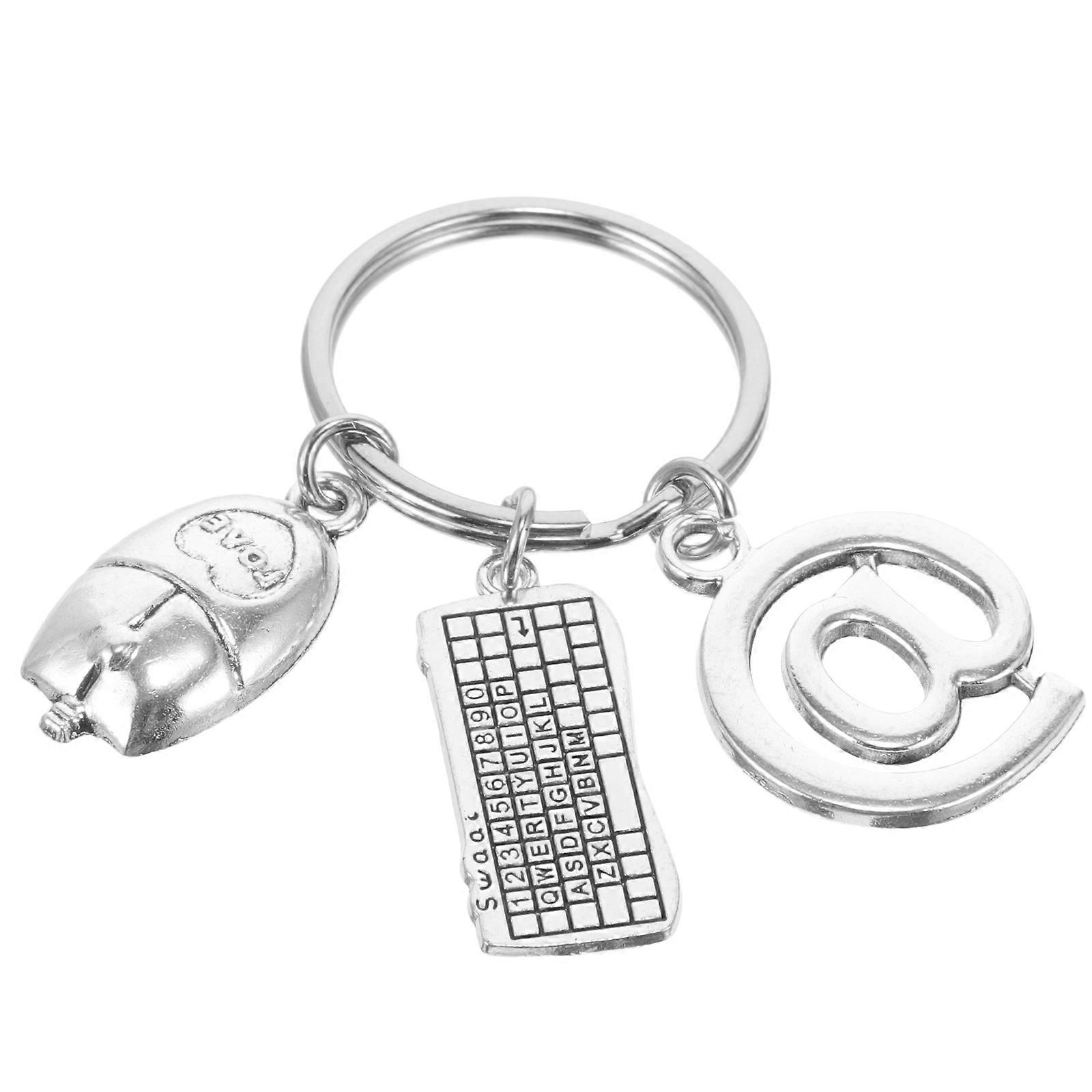 Computer Keychains Silver Alloy Small Keychain for Hanging Keys Decoration