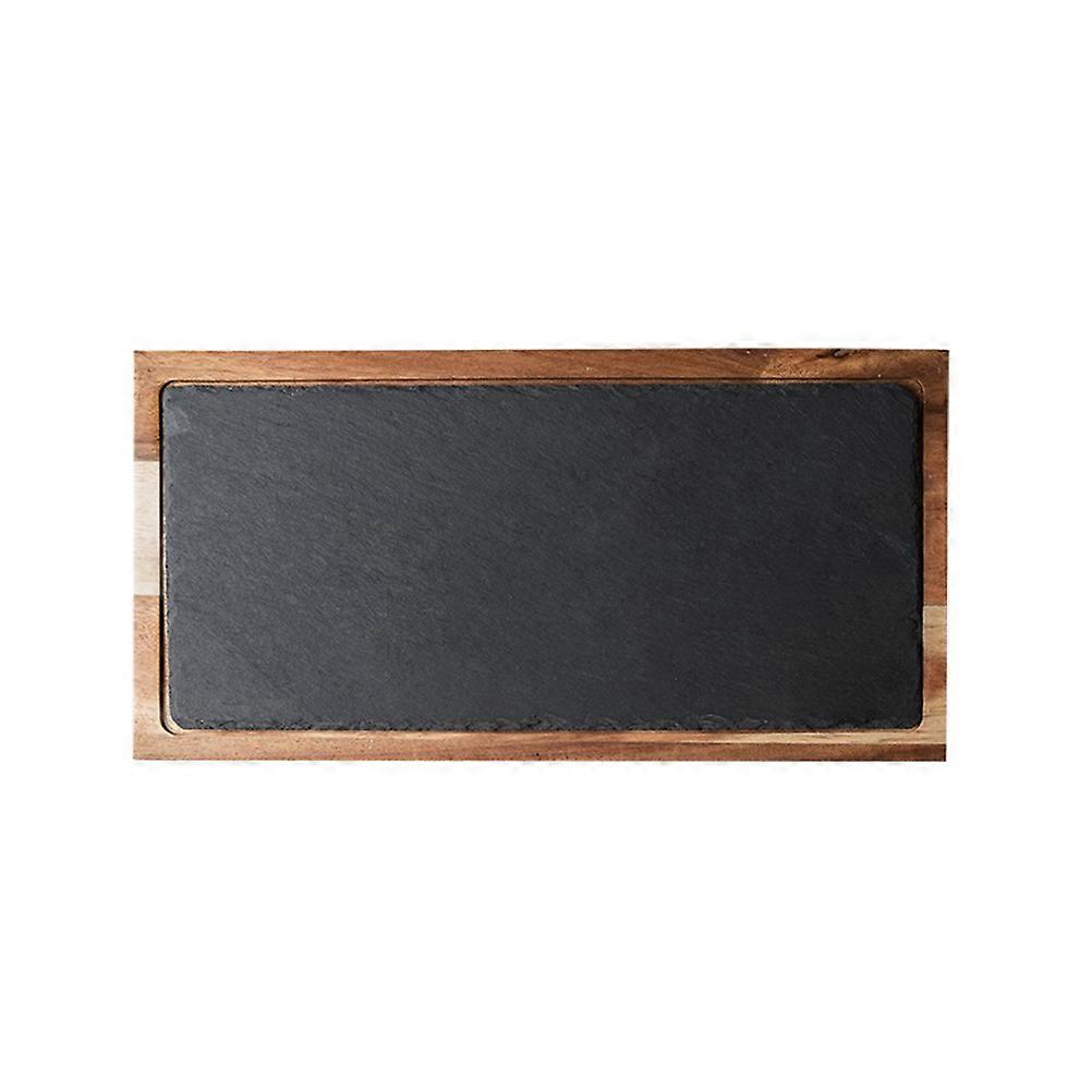 Black Synthetic Material Snack Tray for Home Use with Natural Surface Grain and Smooth Finish 1PC