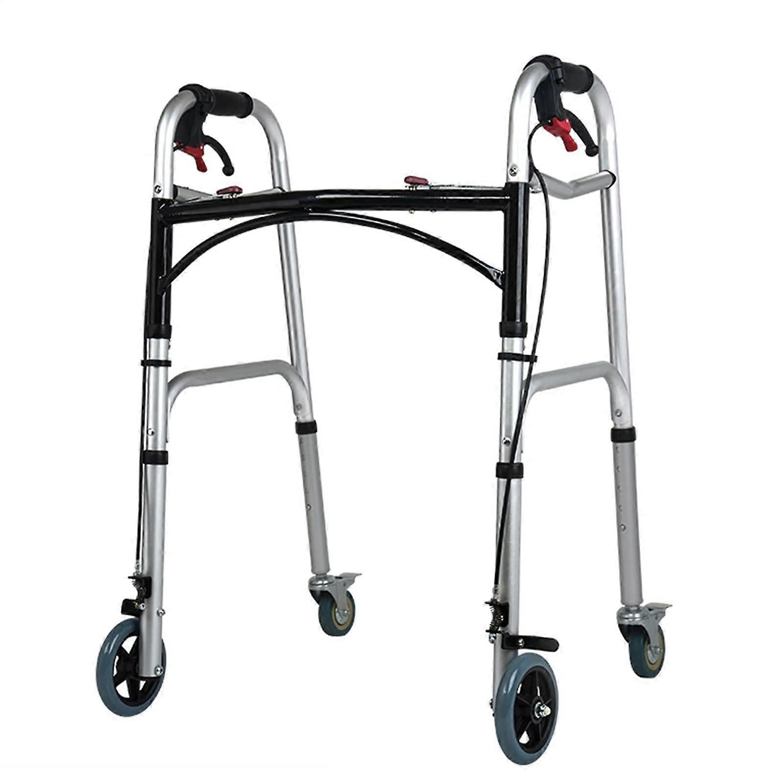 Sturdy Aluminum Rollator for Seniors - Height-Adjustable Handrail, 180 Kg Capacity, 4-Wheel Walker