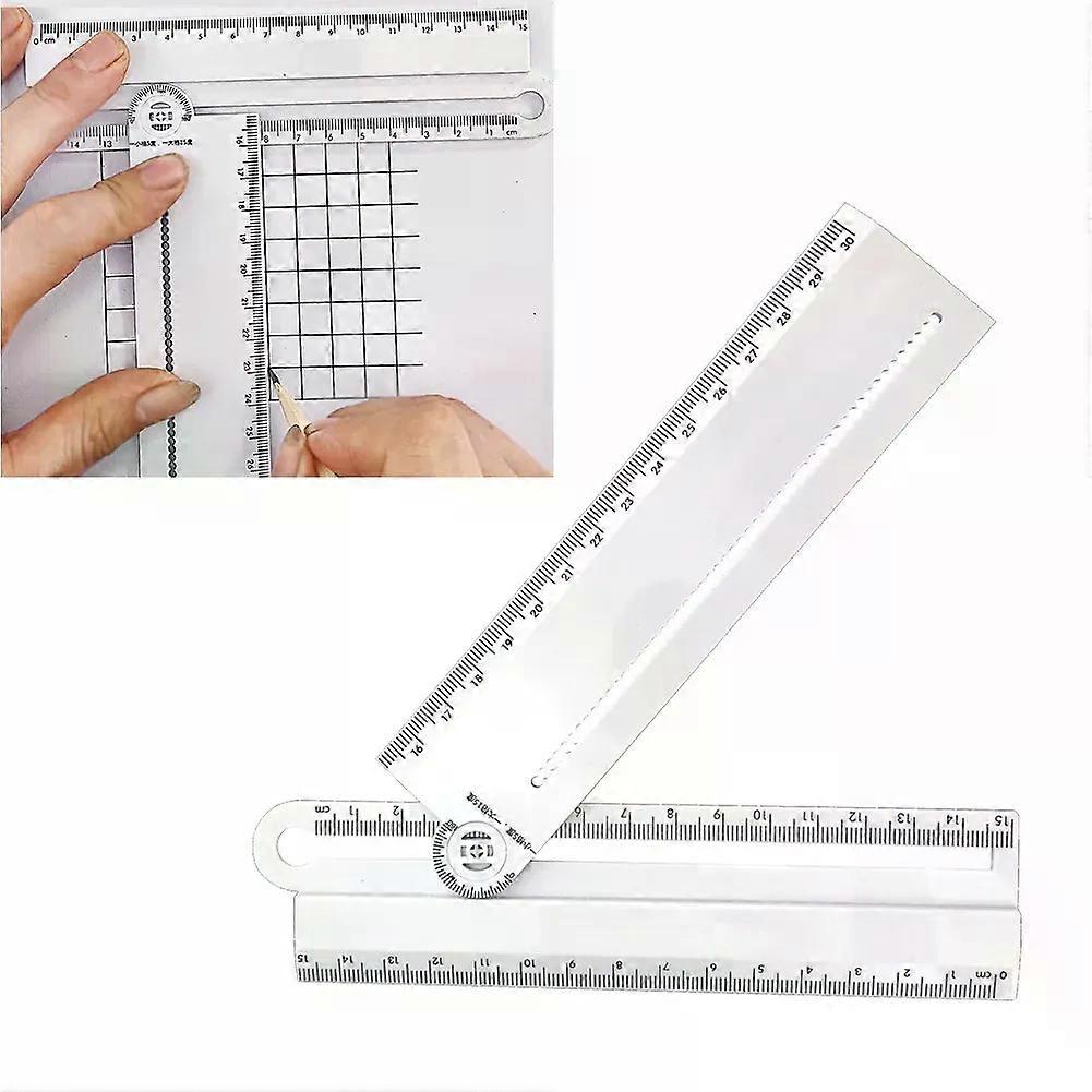 1PC 30cm Plastic Transparent Rectangle Straight Ruler Protractor Student Stationery Drawing Tool 0-180 Degree Measuring Tapes