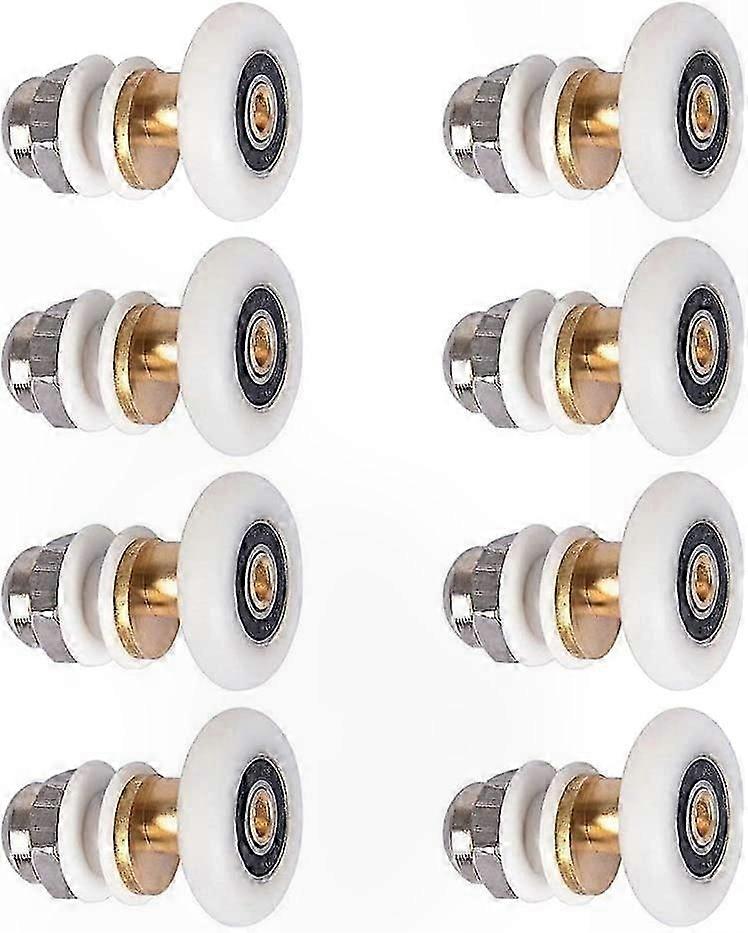 Sliding Shower Door Roller Wheels - 8 Pack 25mm Replacement Casters for Smooth Operation