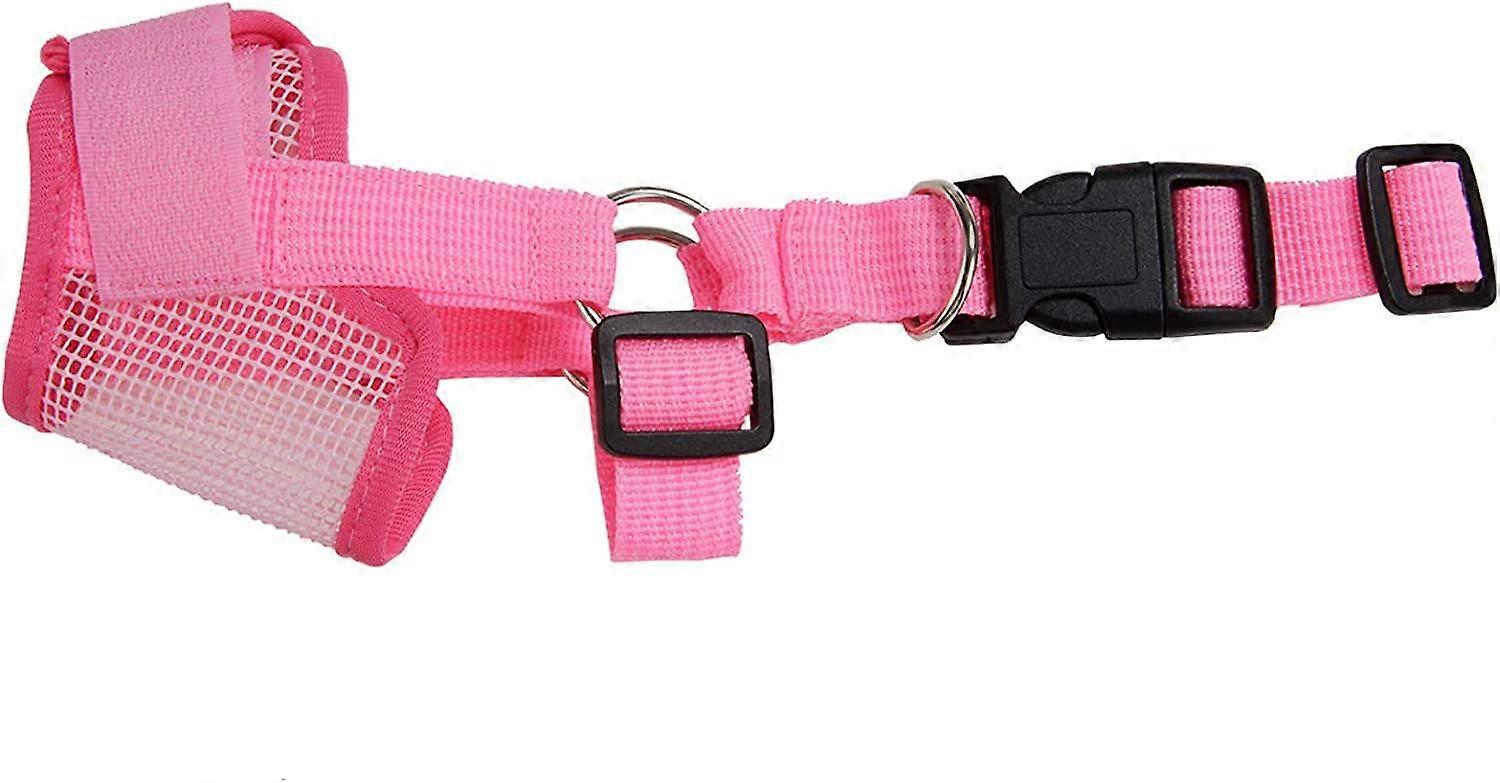 Dog Muzzle, 2Pack, ScratchResistant Tooth Cover, Adjustable Nylon Net Pink XL