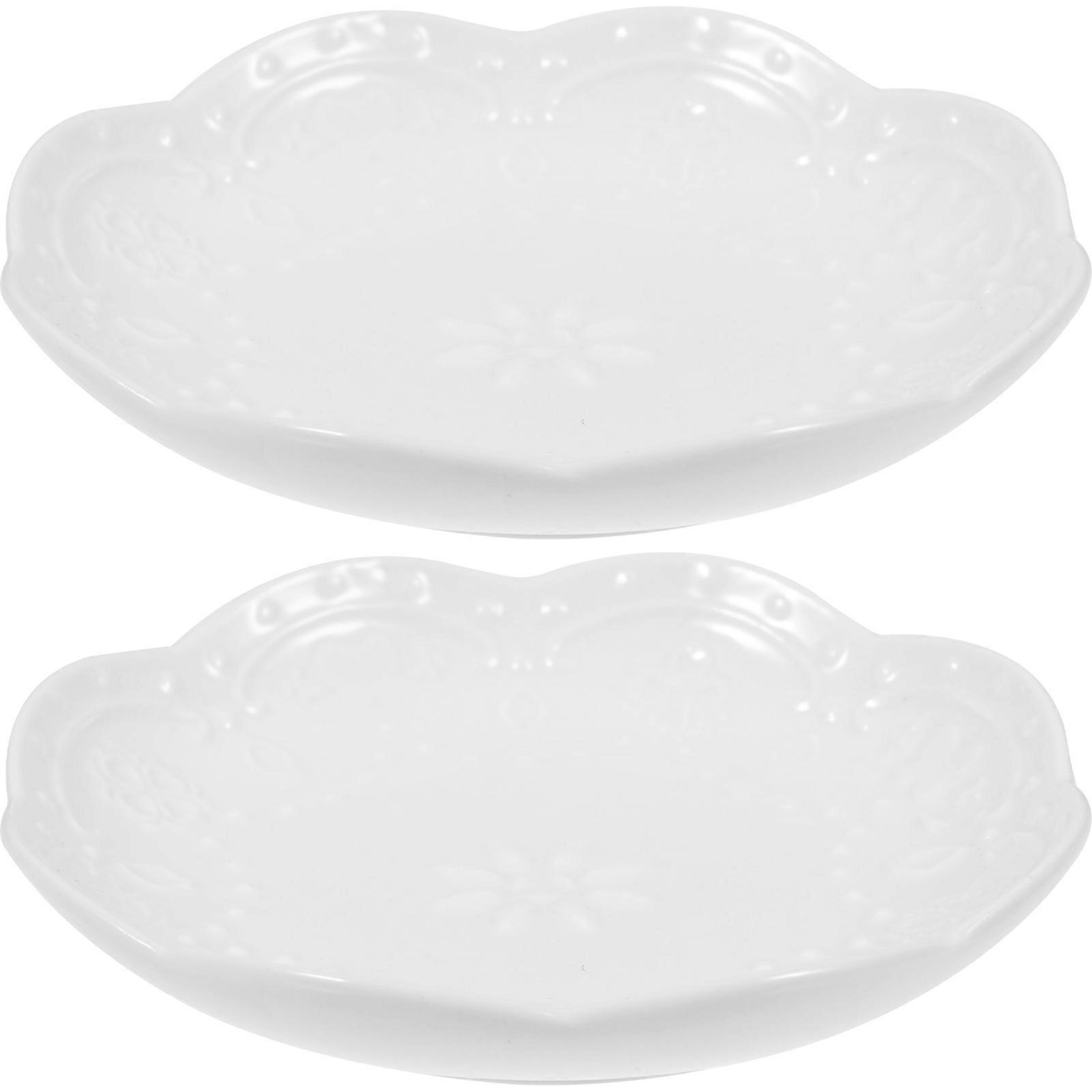 Ceramic Sauce Dish 2Pcs For Home Use Small White Multipurpose Dipping Sauces Stain Resistant