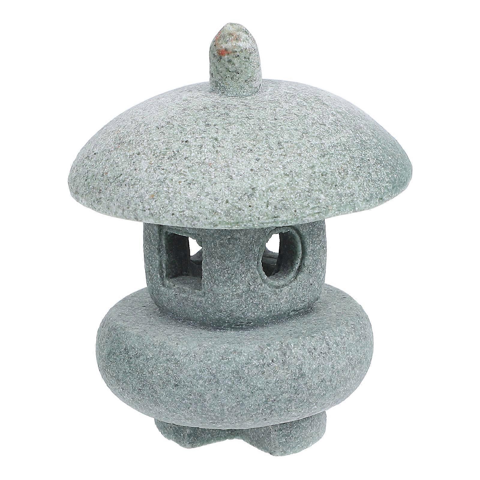 Grey Sandstone Mini Pavilion Statue for Decoration Use High Simulation Lightweight and Easy to