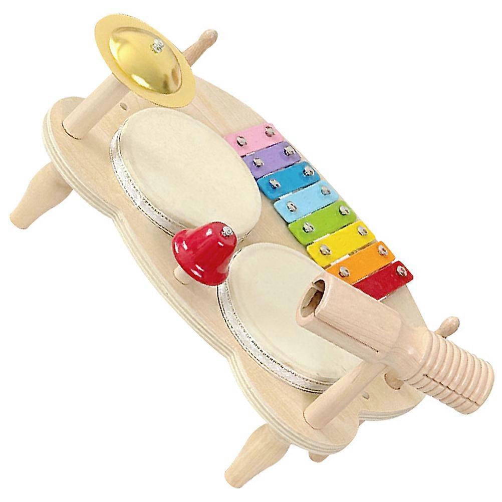 Barn Musik Leksak 1 Set Perfekt För Födelsedagsfester Trä Material Lätt Att Bära Mini Trumset