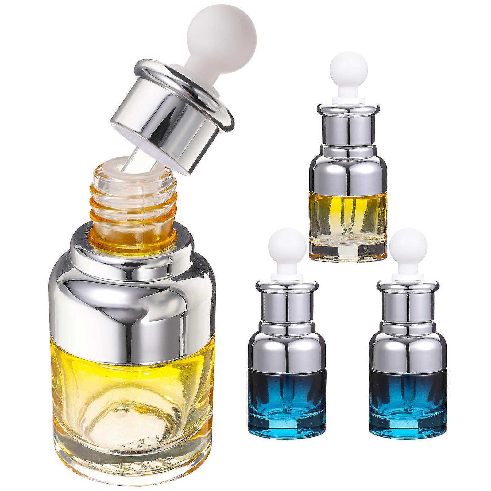 Portable Dropper Bottles for Storage Made of Glass ABS Silicone Assorted Color 4pcs