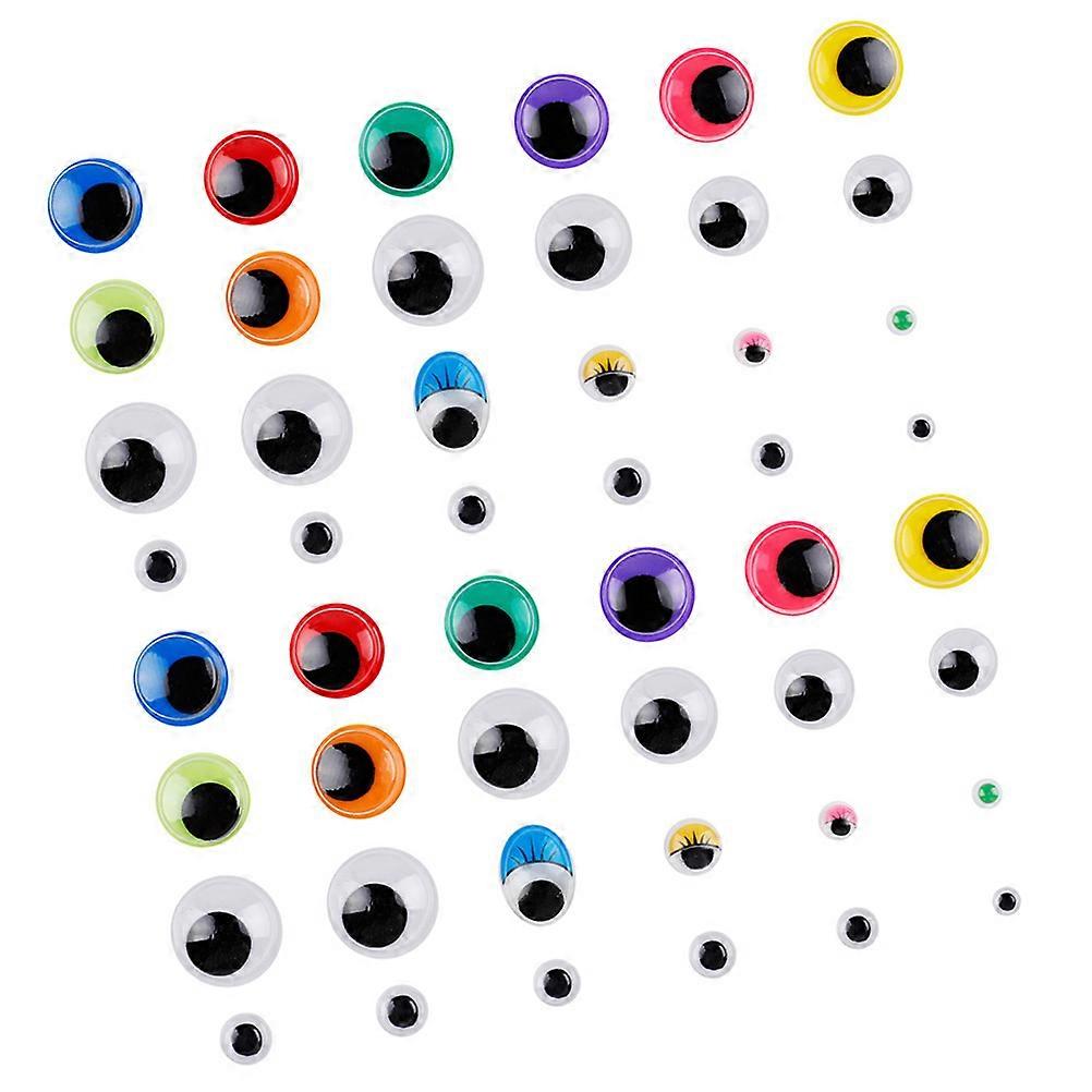 DIY Crafts Doll Eyes Self Adhesive Round Eyes For Plush Animals 1700Pcs Assorted Color Wear Resistant Material