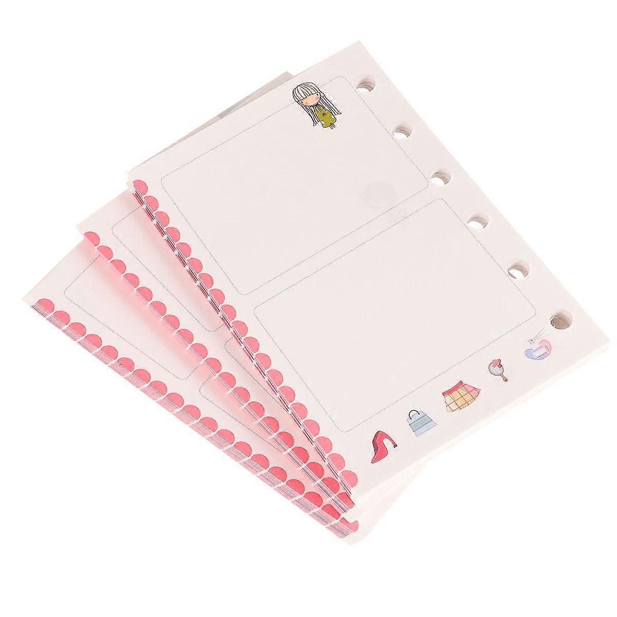 3PCS A7 Loose-Leaf Refill Papers Colorful Notebook Replacement Core Papers Colorful Papers for School Store Office