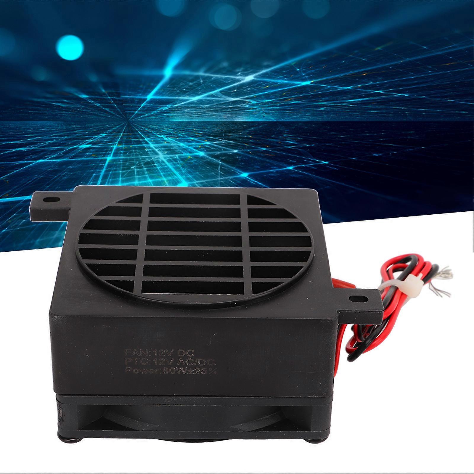 PTC Ceramic Air Heater Constant Temperature Heating Fan Heater Insulation Type 80W 12V AC DC 