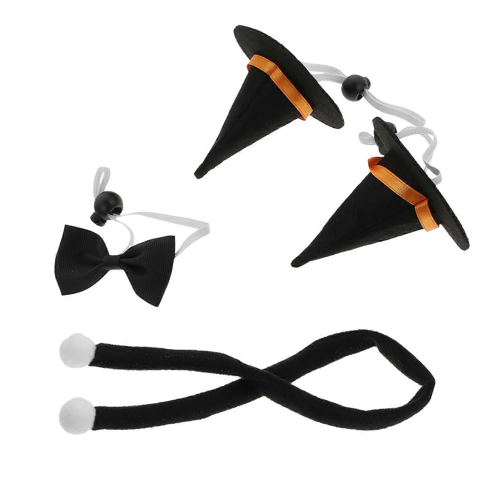 Witch Hat Pet Halloween Hat for Decoration Use 1Set Black Costume Accessory