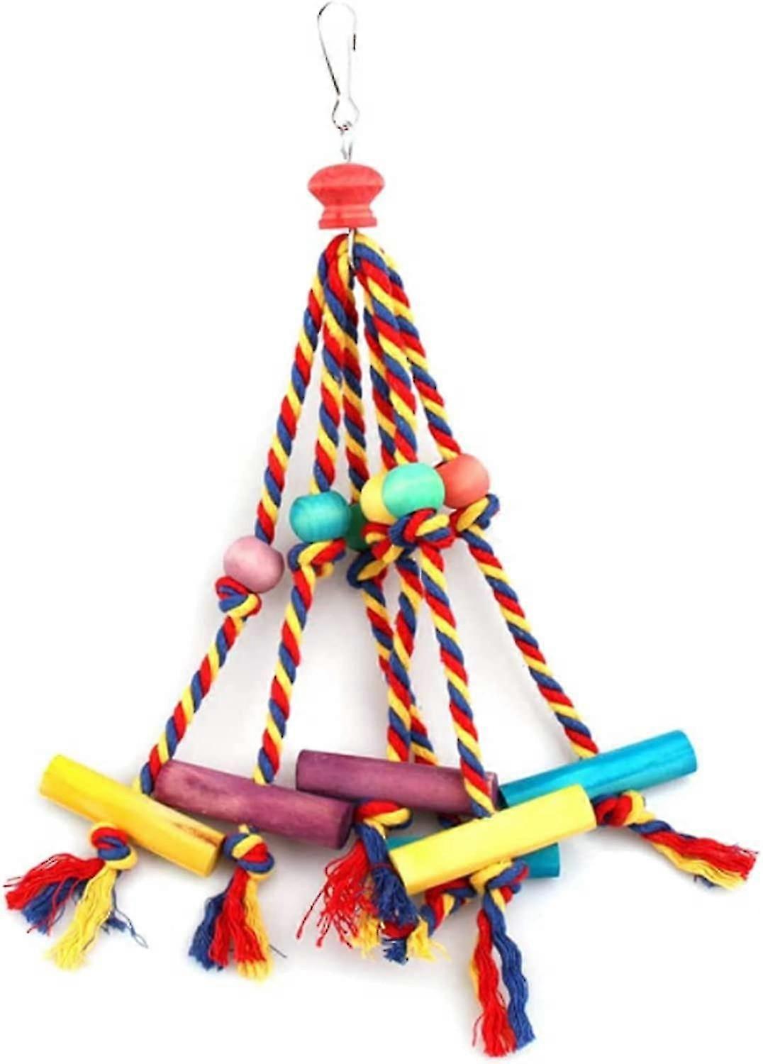Parrot Chew Toy Colorful Bird Plaything Unique Parrot Hanging Toy for Finches Budgie Macaws