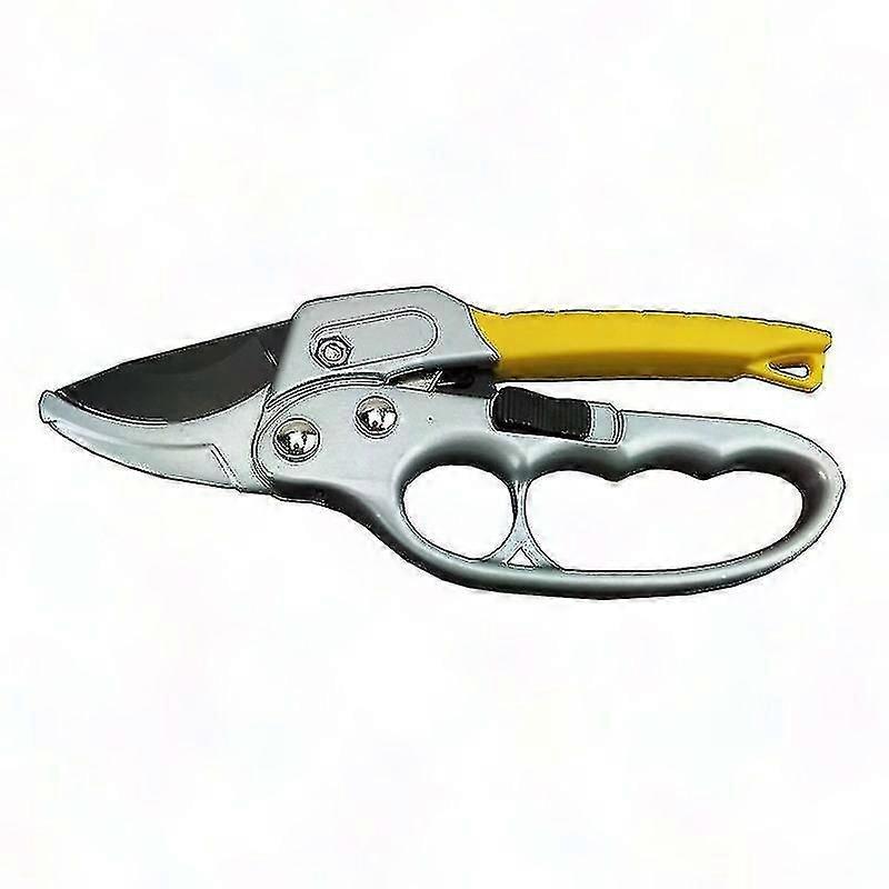 Ratchet Pruning Shears with Comfortable Rubber Grip for Cutting Stems and Twigs