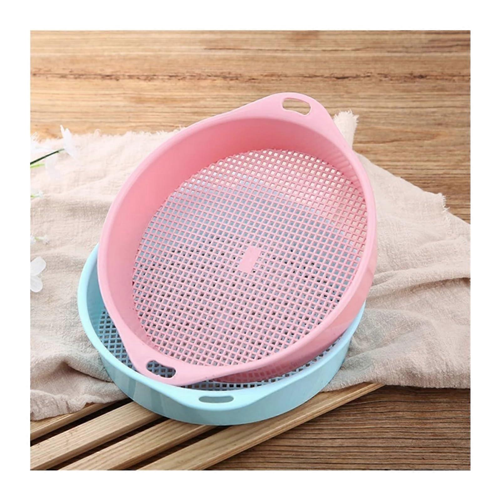 Gartensieb Gartengerät Boden Mesh Filter Schmutz Sichter mit Griff für Bonsai Gartenarbeit - Pink 1 Size