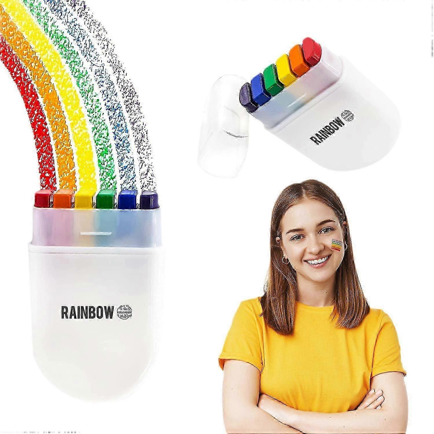 Pride Face Paint Rainbow Fan Brush Face Paint for Gay